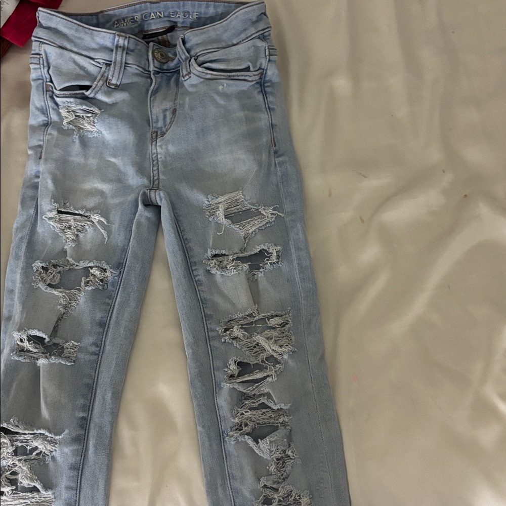 American Eagle Distressed Light Blue Jeans